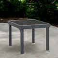 Table d'appoint d'extérieur extensible carrée en verre gris HomeRoots 35