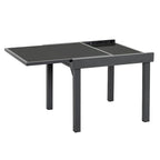 Table d'appoint d'extérieur extensible carrée en verre gris HomeRoots 35