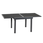 Table d'appoint d'extérieur extensible carrée en verre gris HomeRoots 35