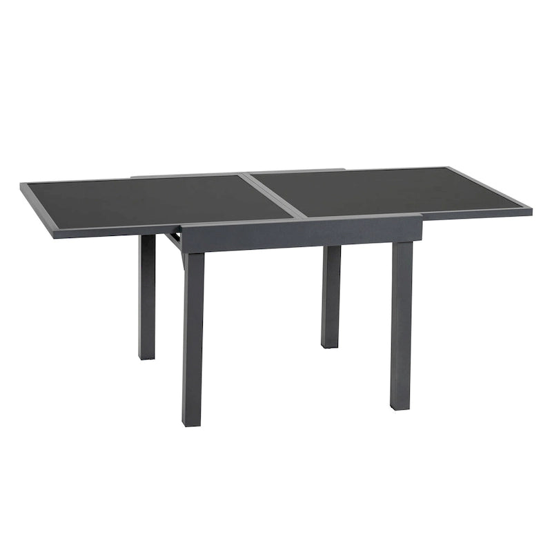 Table d'appoint d'extérieur extensible carrée en verre gris HomeRoots 35