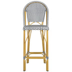 Tabouret de bar empilable d'extérieur SAFAVIEH Ford, gris/blanc, style bistro parisien, 76 cm (30 pouces) - 48 cm (19 pouces) L x 56 cm (22 pouces) P x 119 cm (47 pouces) H