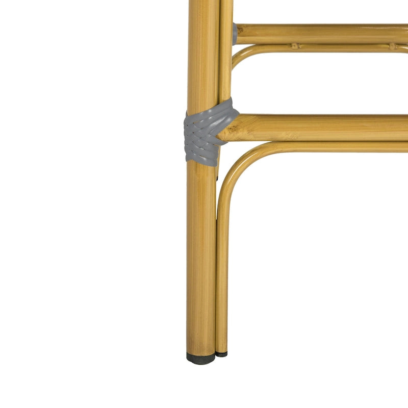 Tabouret de bar empilable d'extérieur SAFAVIEH Ford, gris/blanc, style bistro parisien, 76 cm (30 pouces) - 48 cm (19 pouces) L x 56 cm (22 pouces) P x 119 cm (47 pouces) H