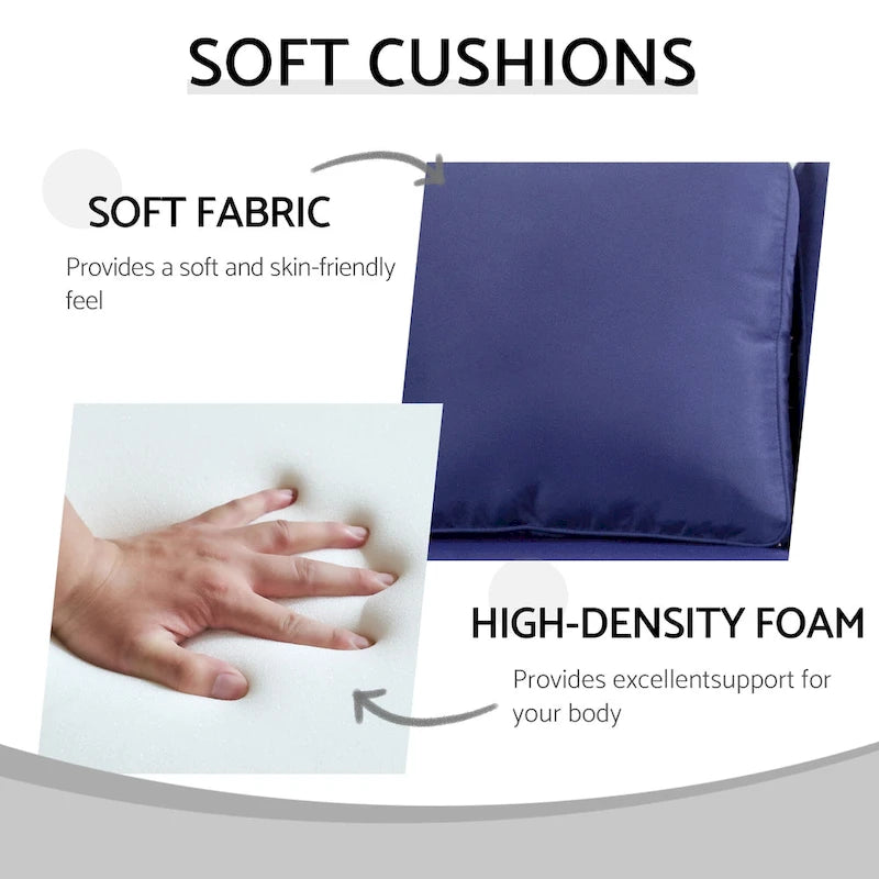 Ensemble de conversation d'extérieur en rotin 5 pièces comprenant un canapé 3 places, 2 fauteuils et des poufs pour terrasse ou balcon.