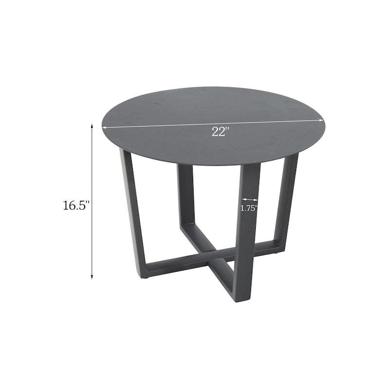 Table d'appoint extérieure en aluminium pour terrasse