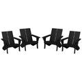 Chaises Adirondack modernes en polyéthylène Polytrends Coastin (lot de 4), noires