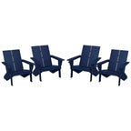 Chaises Adirondack modernes en polyéthylène Polytrends Coastin (lot de 4), noires