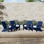 Chaises Adirondack modernes en polyéthylène Polytrends Coastin (lot de 4), noires