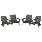 Chaises Adirondack modernes en polyéthylène Polytrends Coastin (lot de 4), noires
