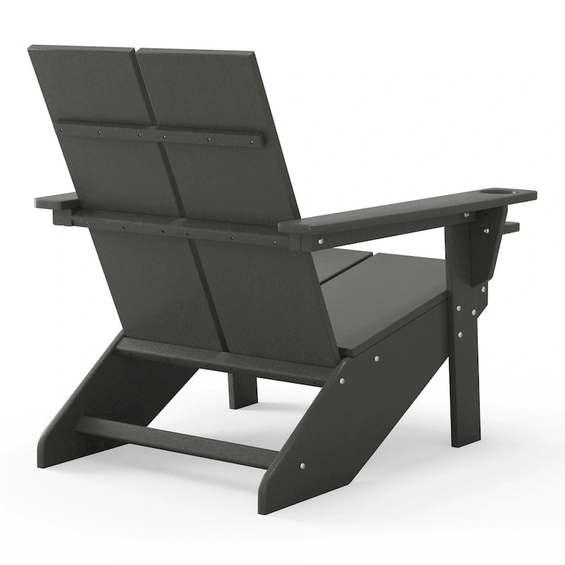 Chaises Adirondack modernes en polyéthylène Polytrends Coastin (lot de 4), noires