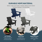 Chaises Adirondack modernes en polyéthylène Polytrends Coastin (lot de 4), noires
