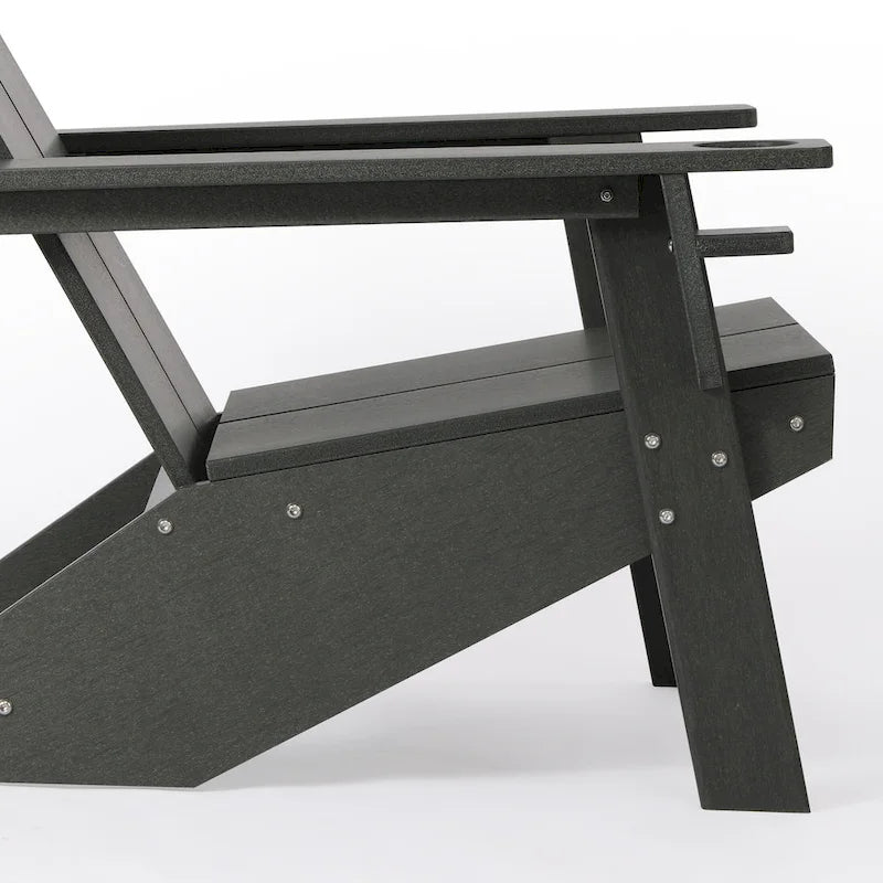 Chaises Adirondack modernes en polyéthylène Polytrends Coastin (lot de 4), noires
