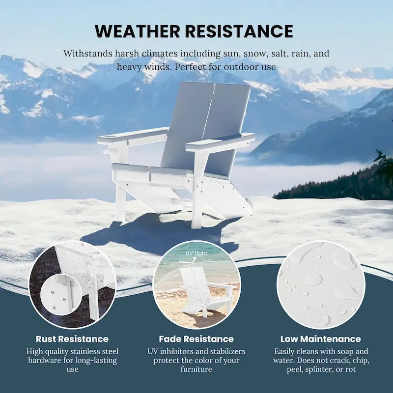 Chaises Adirondack modernes en polyéthylène Polytrends Coastin (lot de 4), noires