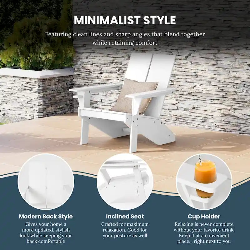 Chaises Adirondack modernes en polyéthylène Polytrends Coastin (lot de 4), noires