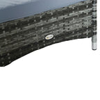 Chaise longue d'extérieur Outsunny en résine tressée, dossier réglable sur 5 niveaux, avec roulettes, coussin et appui-tête.