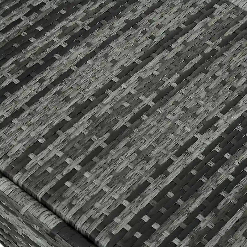 Chaise longue d'extérieur Outsunny en résine tressée, dossier réglable sur 5 niveaux, avec roulettes, coussin et appui-tête.