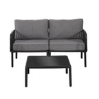 Christopher Knight Home - Ensemble de conversation moderne 3 pièces pour patio Afra avec coussins imperméables