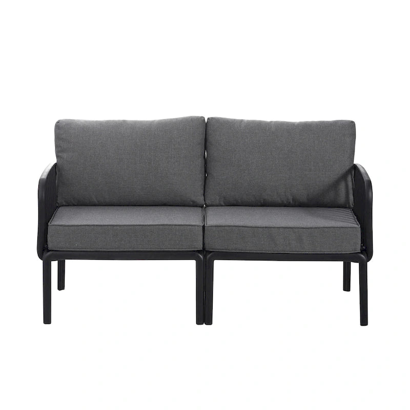Christopher Knight Home - Ensemble de conversation moderne 3 pièces pour patio Afra avec coussins imperméables