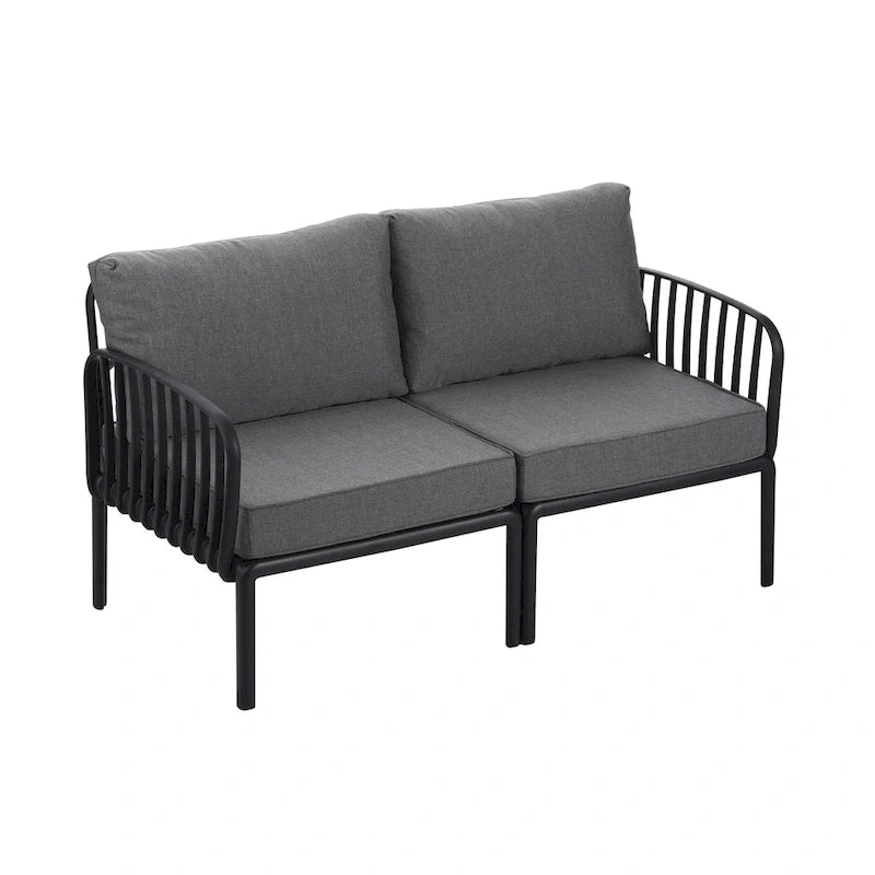 Christopher Knight Home - Ensemble de conversation moderne 3 pièces pour patio Afra avec coussins imperméables