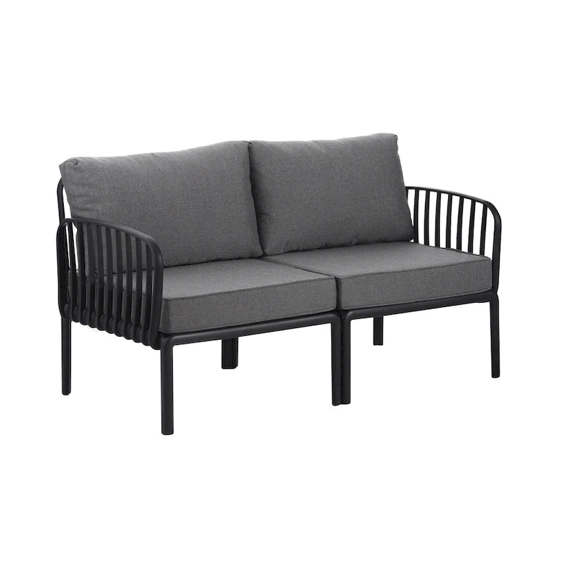 Christopher Knight Home - Ensemble de conversation moderne 3 pièces pour patio Afra avec coussins imperméables