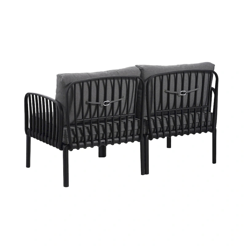 Christopher Knight Home - Ensemble de conversation moderne 3 pièces pour patio Afra avec coussins imperméables