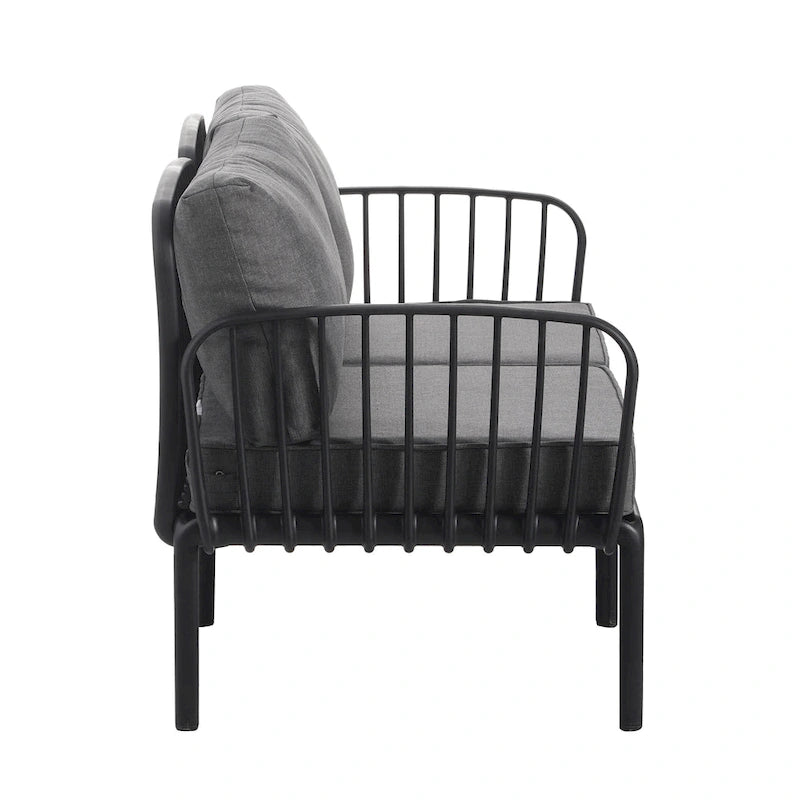 Christopher Knight Home - Ensemble de conversation moderne 3 pièces pour patio Afra avec coussins imperméables