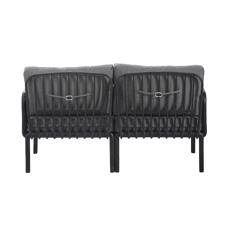 Christopher Knight Home - Ensemble de conversation moderne 3 pièces pour patio Afra avec coussins imperméables