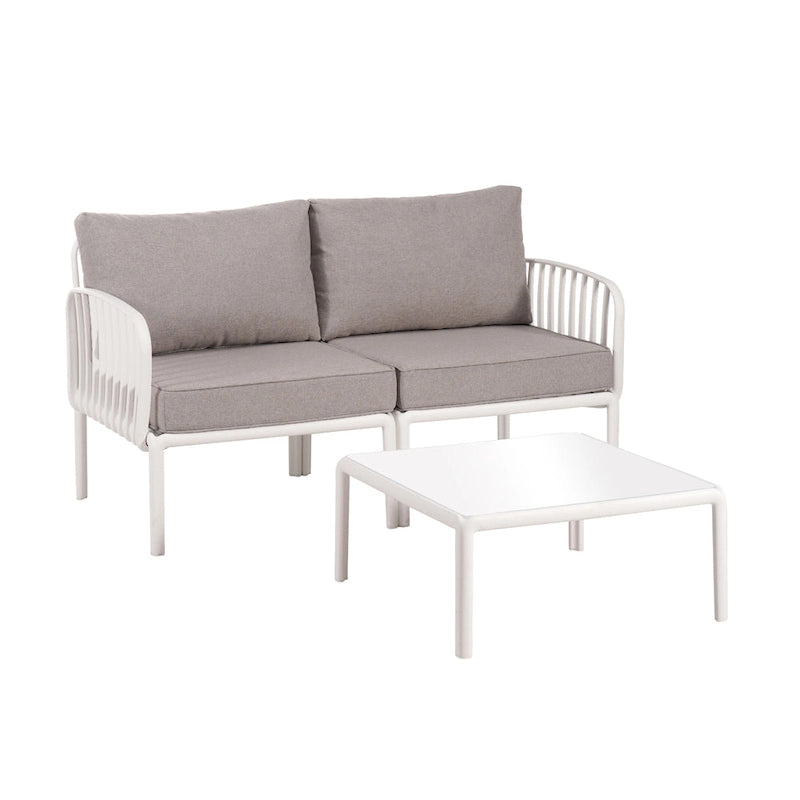 Christopher Knight Home - Ensemble de conversation moderne 3 pièces pour patio Afra avec coussins imperméables