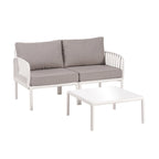 Christopher Knight Home - Ensemble de conversation moderne 3 pièces pour patio Afra avec coussins imperméables