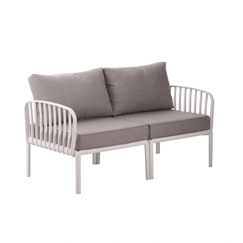 Christopher Knight Home - Ensemble de conversation moderne 3 pièces pour patio Afra avec coussins imperméables