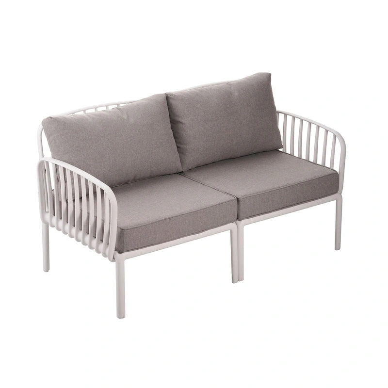Christopher Knight Home - Ensemble de conversation moderne 3 pièces pour patio Afra avec coussins imperméables