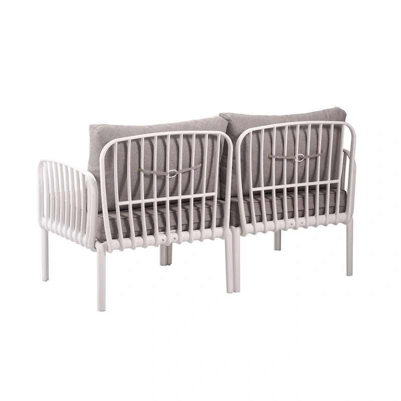 Christopher Knight Home - Ensemble de conversation moderne 3 pièces pour patio Afra avec coussins imperméables