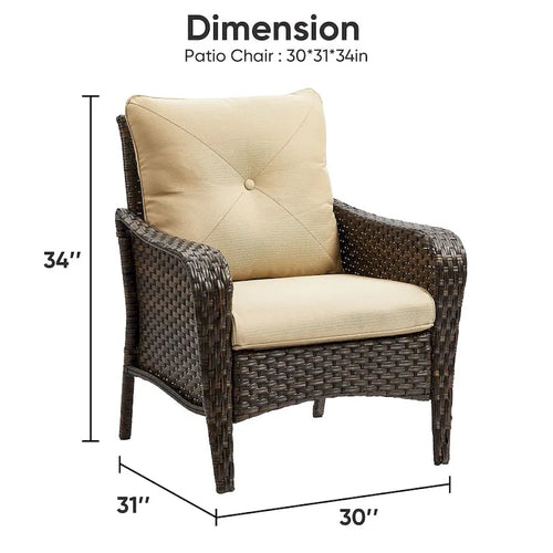 Lot de 2 chaises de jardin en rotin PE