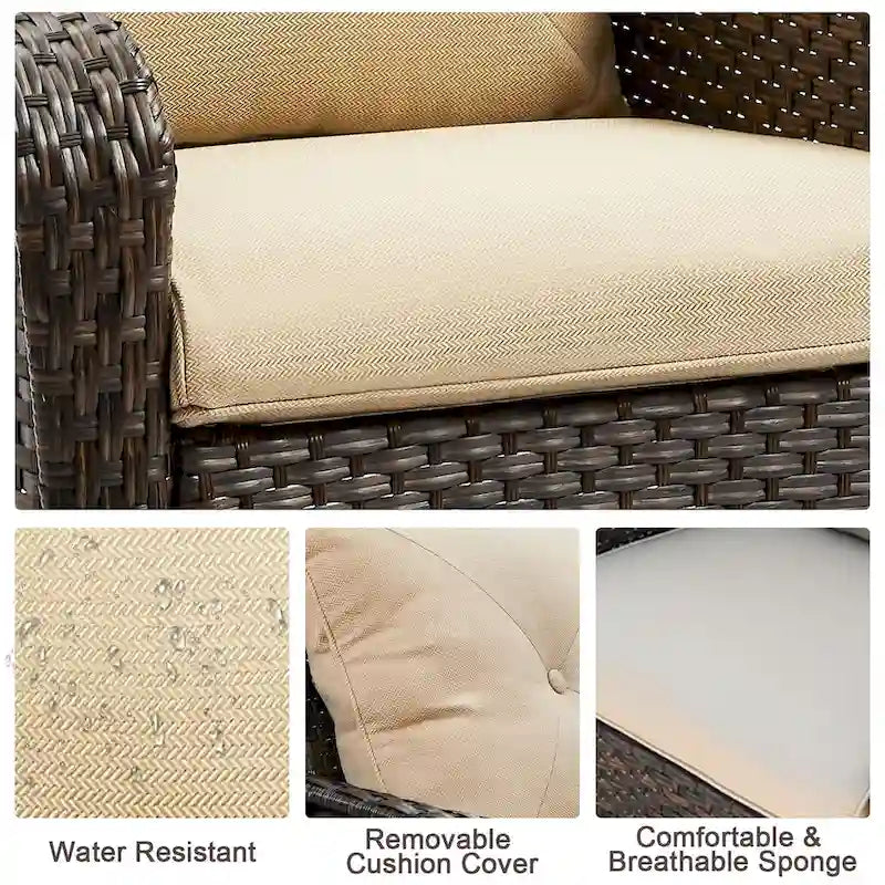 Lot de 2 chaises de jardin en rotin PE