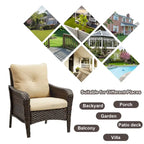 Lot de 2 chaises de jardin en rotin PE