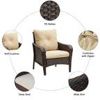 Lot de 2 chaises de jardin en rotin PE