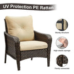 Lot de 2 chaises de jardin en rotin PE