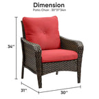 Lot de 2 chaises de jardin en rotin PE