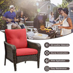 Lot de 2 chaises de jardin en rotin PE