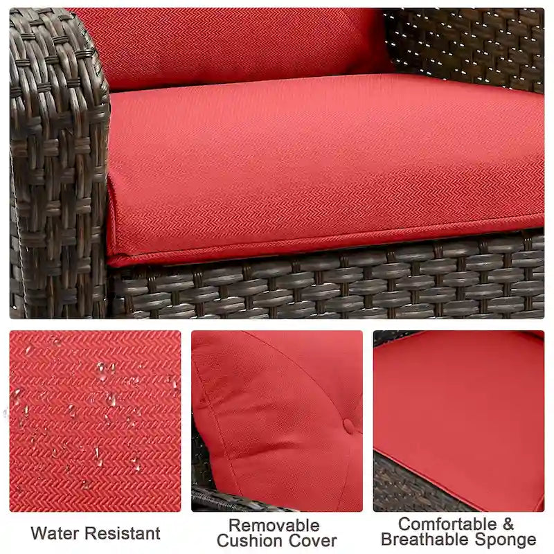 Lot de 2 chaises de jardin en rotin PE