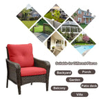 Lot de 2 chaises de jardin en rotin PE