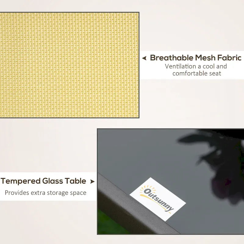 Ensemble de 3 fauteuils à bascule d'extérieur style bistro