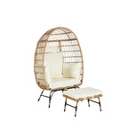 Fauteuil suspendu en rotin surdimensionné avec repose-pieds - Capacité de 272 kg (600 lb) - Coussins épais pour terrasse intérieure/extérieure