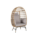 Fauteuil suspendu en rotin surdimensionné avec repose-pieds - Capacité de 272 kg (600 lb) - Coussins épais pour terrasse intérieure/extérieure