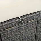 Bain de soleil rond en rotin pour terrasse extérieure avec dossiers réglables et porte-gobelets pliables