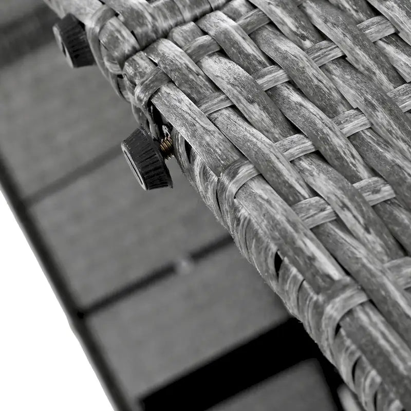 Bain de soleil rond en rotin pour terrasse extérieure avec dossiers réglables et porte-gobelets pliables