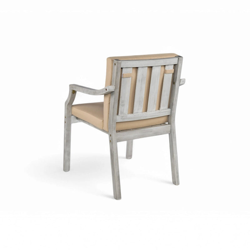 Ensemble de salle à manger d'extérieur en bois pour 4 personnes avec 1 trou pour parasol et coussins amovibles