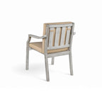 Ensemble de salle à manger d'extérieur en bois pour 4 personnes avec 1 trou pour parasol et coussins amovibles