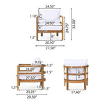 Ensemble de 2 fauteuils de jardin en bois d'acacia, mobilier de terrasse en bois, coussin épais imperméable, assise profonde