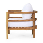 Ensemble de 2 fauteuils de jardin en bois d'acacia, mobilier de terrasse en bois, coussin épais imperméable, assise profonde