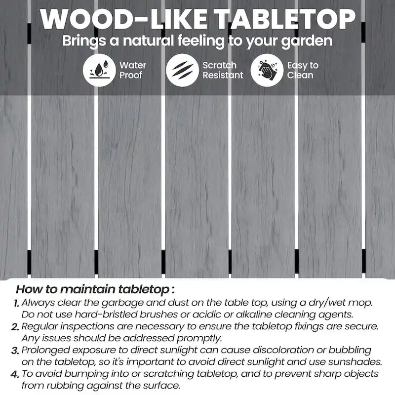 Ensemble de salle à manger de patio 7 pièces comprenant une table en aluminium avec trou pour parasol et des chaises empilables